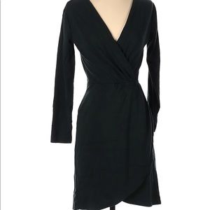 Ann Taylor LOFT Dark Green Faux Wrap Dress
